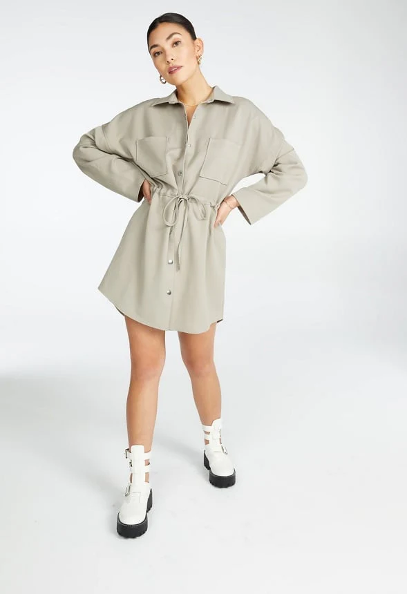Cinch Overshirt Dress - Image 4
