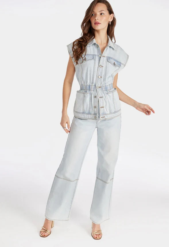 Cinched Denim Vest - Image 2