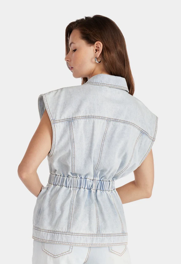 Cinched Denim Vest - Image 3