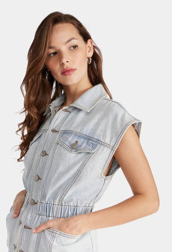 Cinched Denim Vest - Image 4