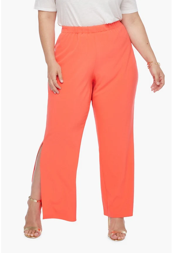 Cinched Waist Split Hem Pants - Image 2