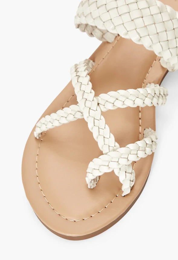 Cloey Woven Flat Sandal - Image 4