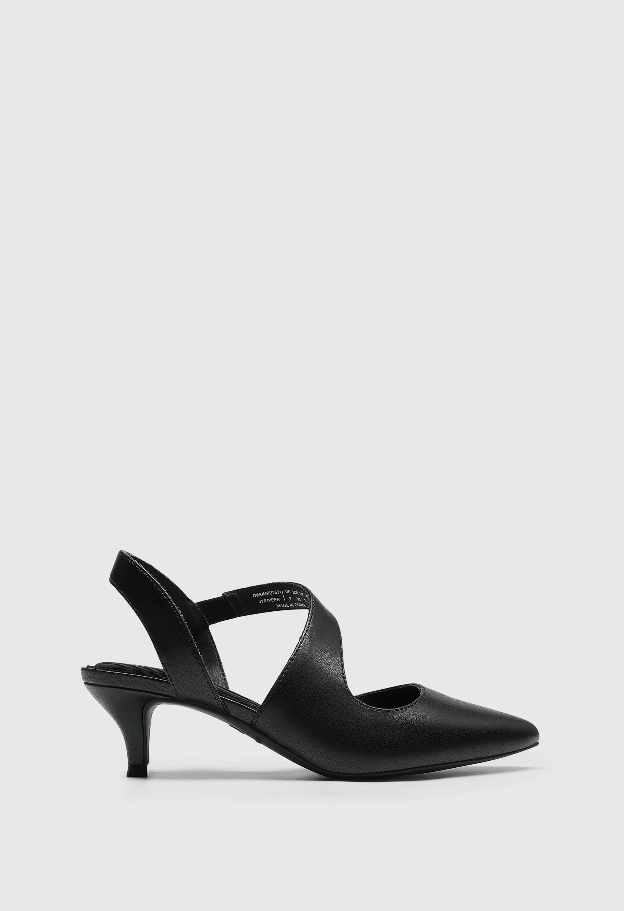Closed Toe Pointed Toe Low Heel Strappy Pumps - Image 3