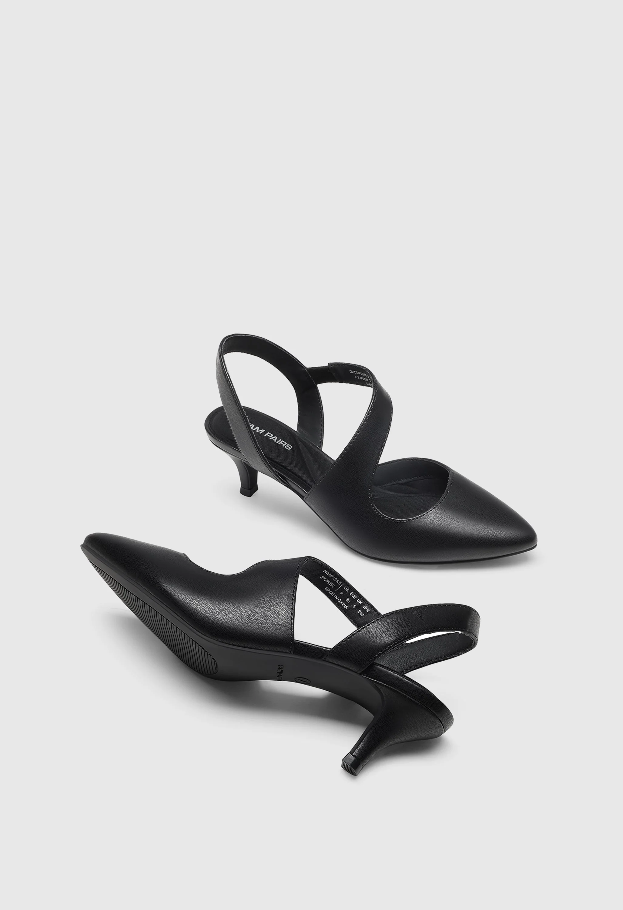 Closed Toe Pointed Toe Low Heel Strappy Pumps - Image 4