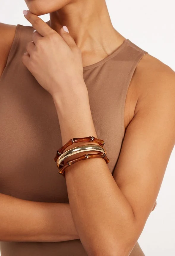 Coco Mix Metal And Resin Bangles Pack - Image 2