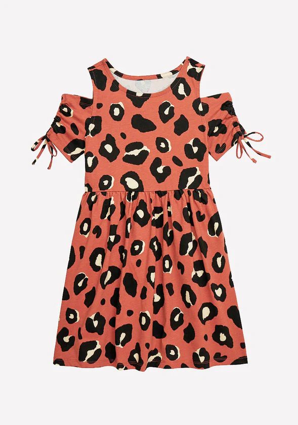 Cold Shoulder Leopard Dress - Image 3