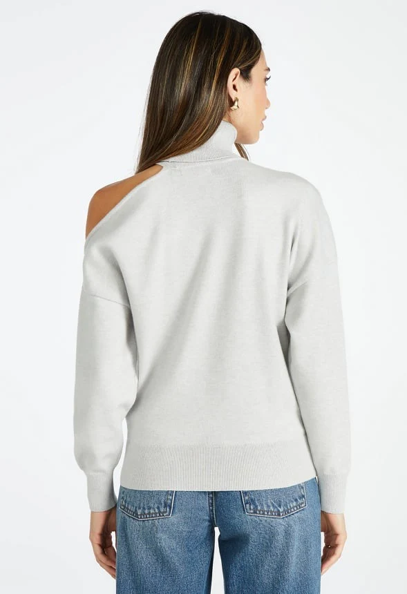 Cold Shoulder Turtleneck Sweater - Image 2