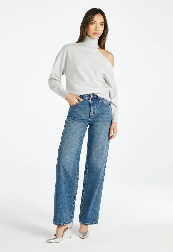 Cold Shoulder Turtleneck Sweater - Image 4