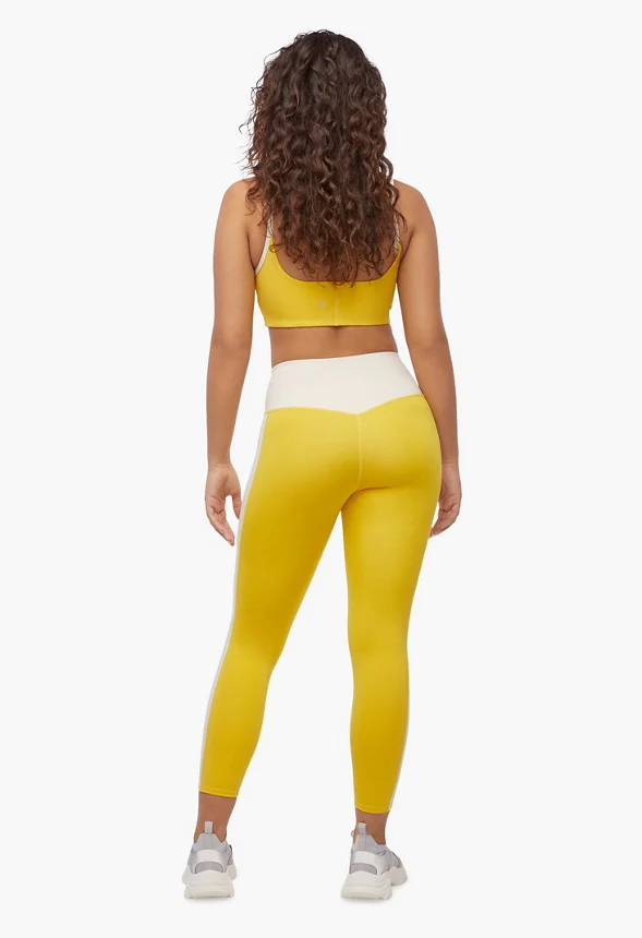 Color Block Crossover Waistband Leggings - Image 3