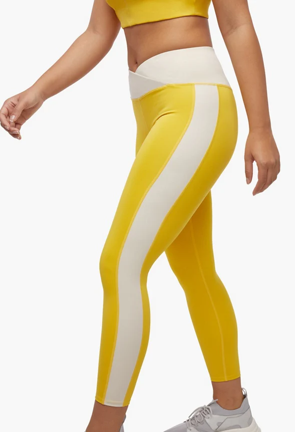 Color Block Crossover Waistband Leggings - Image 4