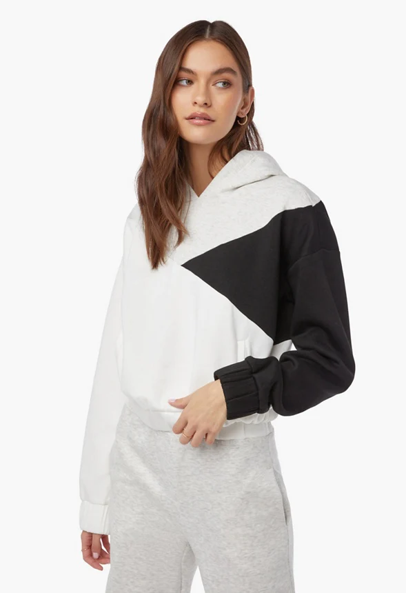 Color Block Relaxed Cozy Sweatshirt