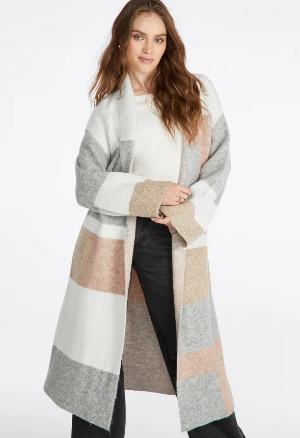 Colorblock Sweater Coat - Image 4