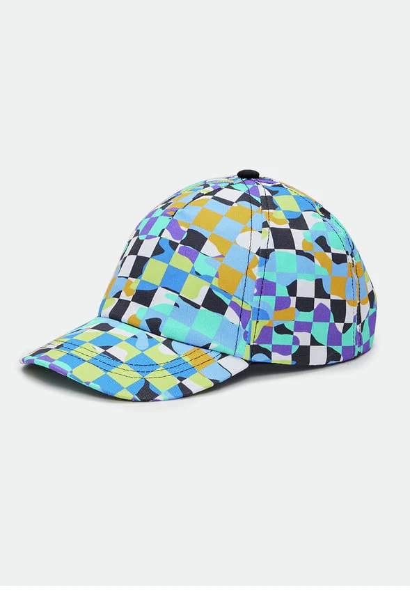 Camo Checkered Baseball Hat - Image 3