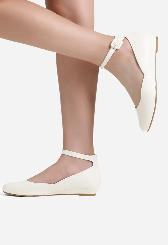 Comfortable Ankle Strap Low Wedge Flat - Image 2