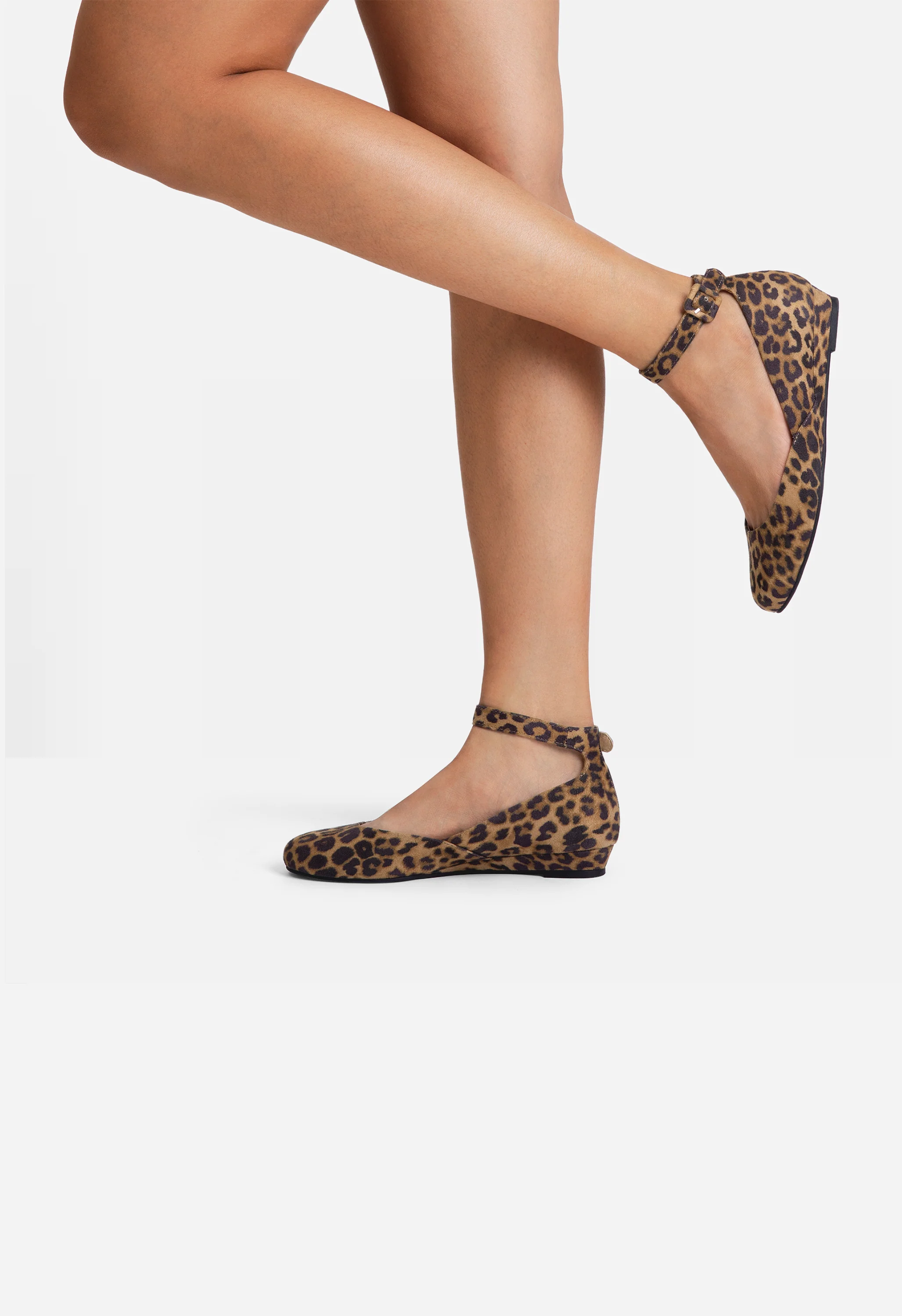 Comfortable Ankle Strap Low Wedge Flats - Image 7
