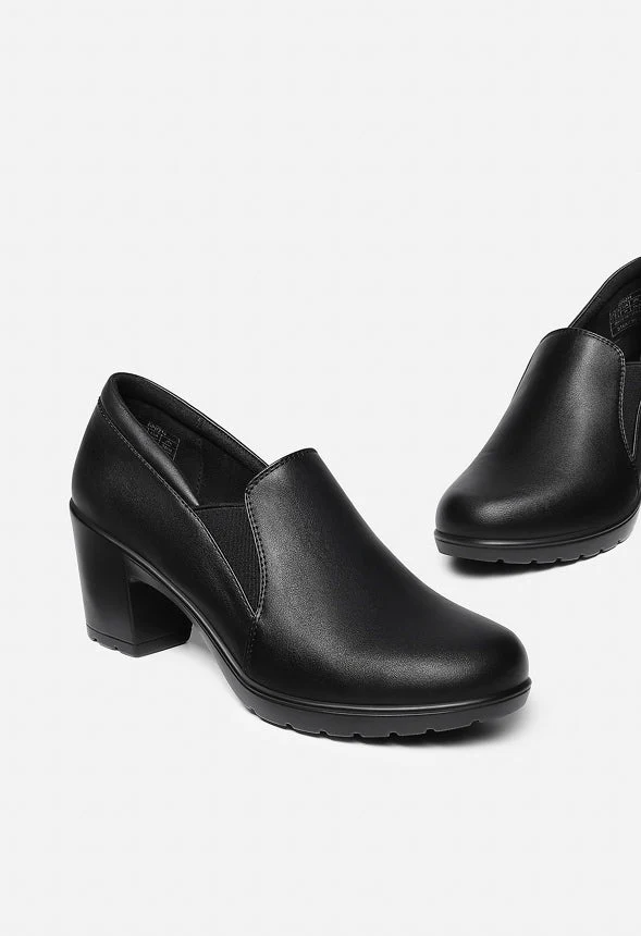 Comfortable Round Toe Block Heel Pump - Image 4