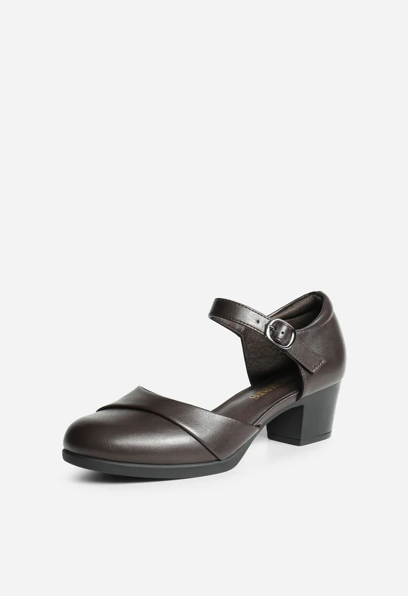 Comfortable Strap Low Block Heel Pump - Image 2