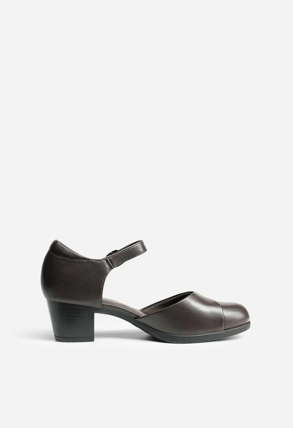 Comfortable Strap Low Block Heel Pump - Image 3