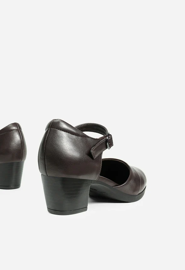 Comfortable Strap Low Block Heel Pump - Image 5