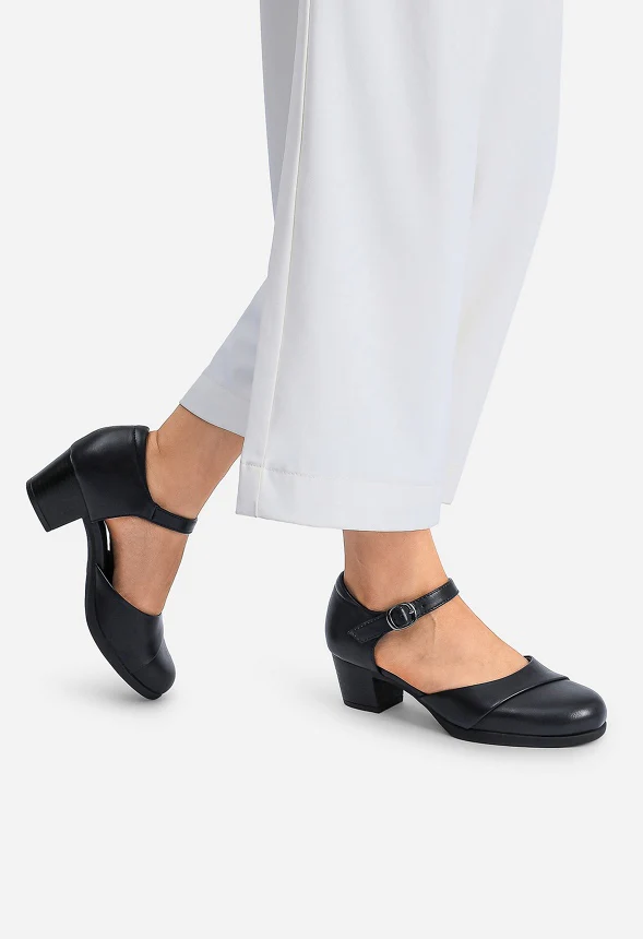 Comfortable Strap Low Block Heel Pump - Image 2