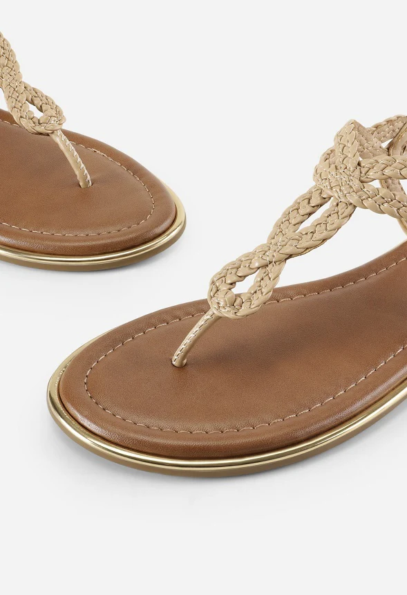Comfortable T-Strap Thong Flat Sandal - Image 4