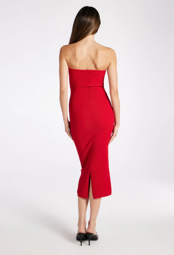 Compact Rib Midi Dress - Image 2
