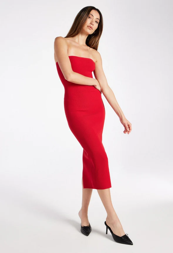 Compact Rib Midi Dress - Image 5