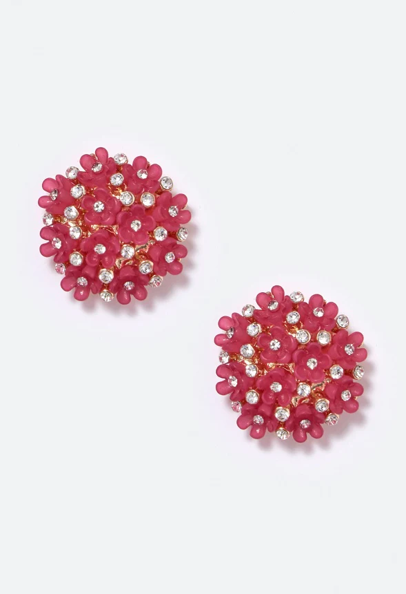 Cora Cluster Floral Stud Earrings - Image 2