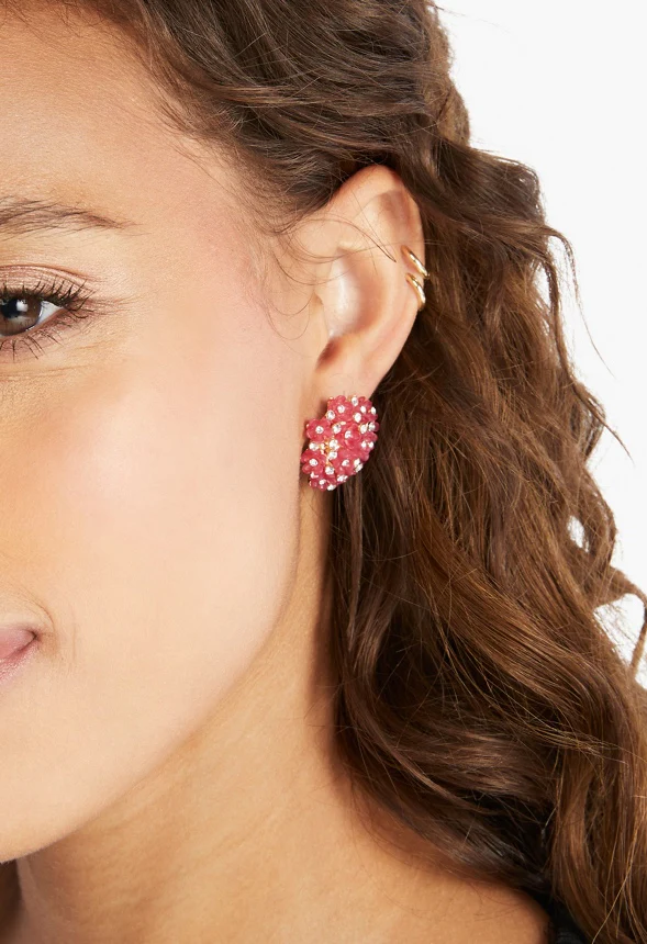 Cora Cluster Floral Stud Earrings - Image 4