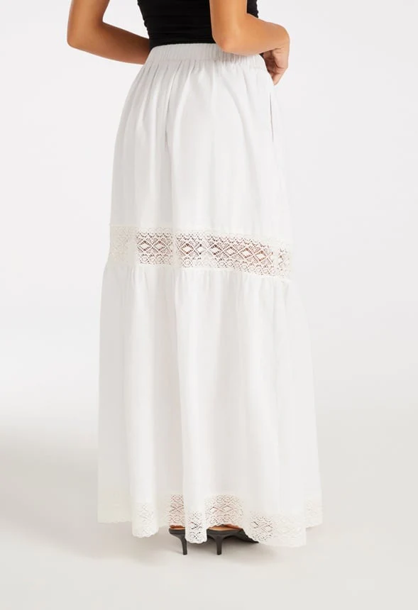 Cotton Voile Tiered Maxi Skirt - Image 2