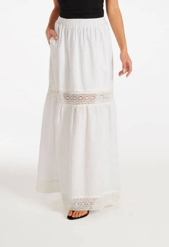 Cotton Voile Tiered Maxi Skirt - Image 3