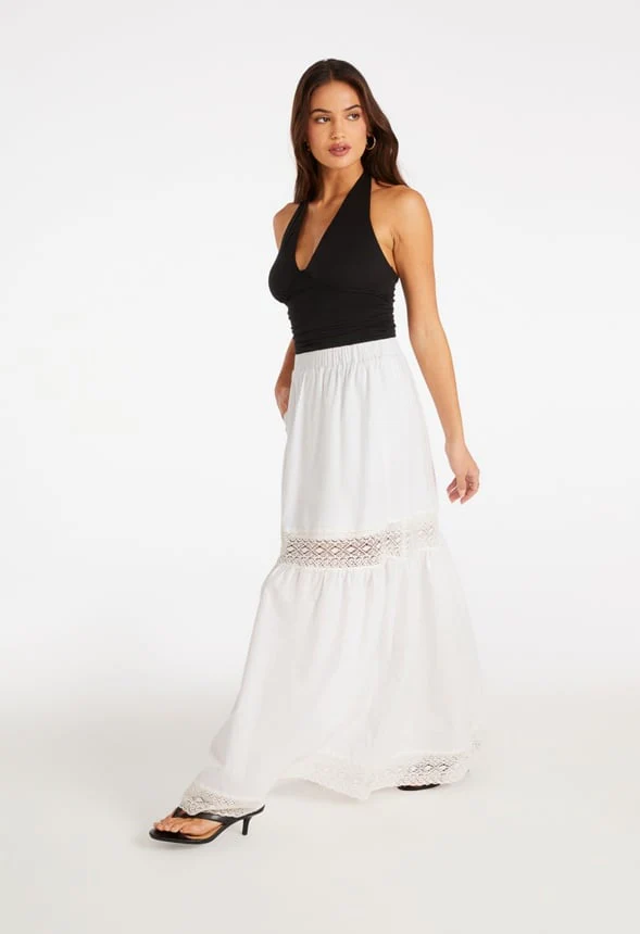 Cotton Voile Tiered Maxi Skirt - Image 4