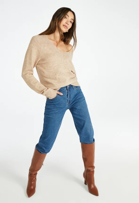 Cozy Boxy V-Neck Sweater - Image 4