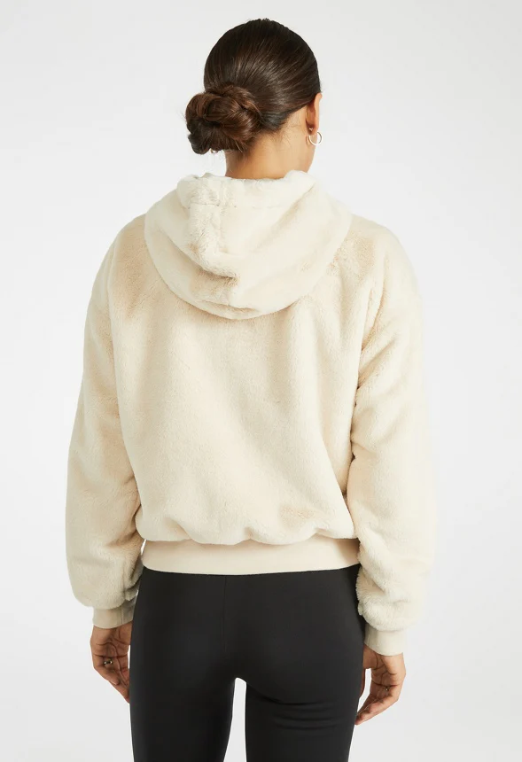 Cozy Short Fur Hoodie - Image 2