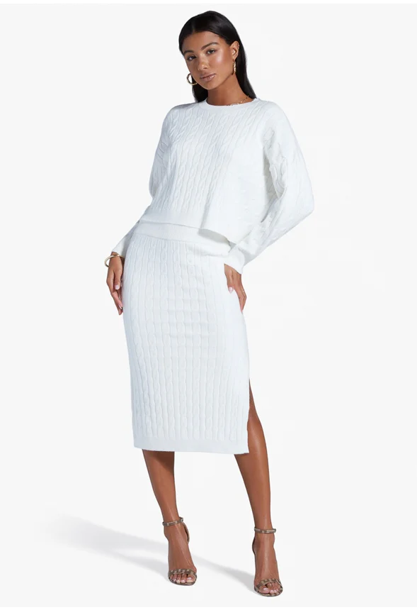Crewneck Lounge Cable Sweater - Image 4