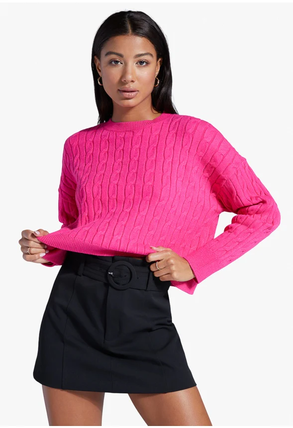 Crewneck Lounge Cable Sweater