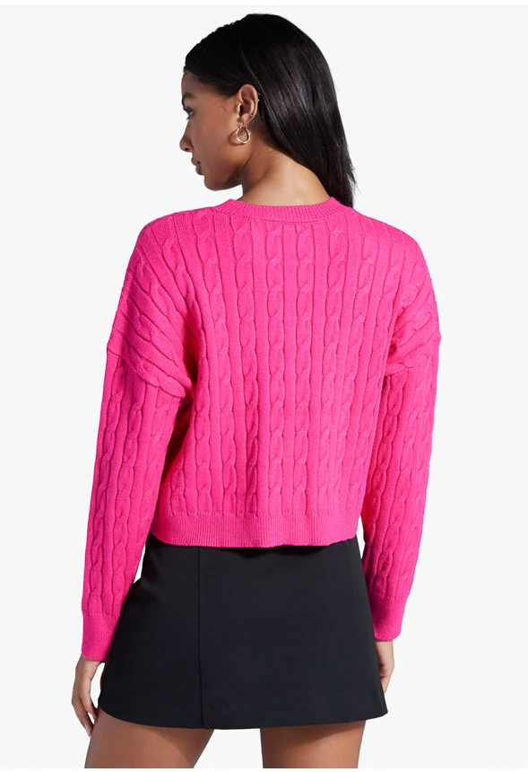 Crewneck Lounge Cable Sweater - Image 2