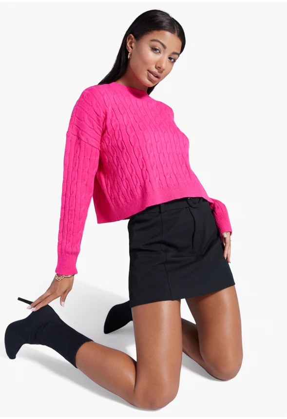 Crewneck Lounge Cable Sweater - Image 3