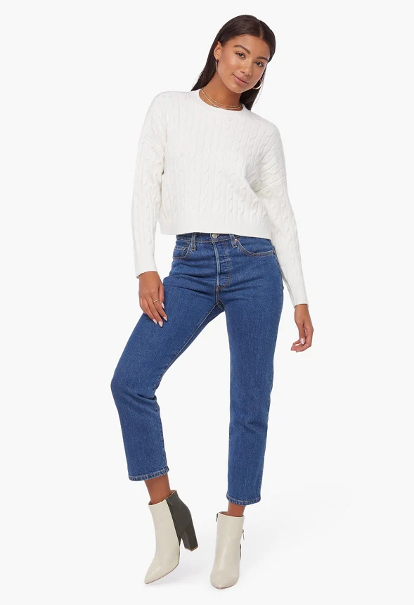 Crewneck Lounge Cable Sweater - Image 3