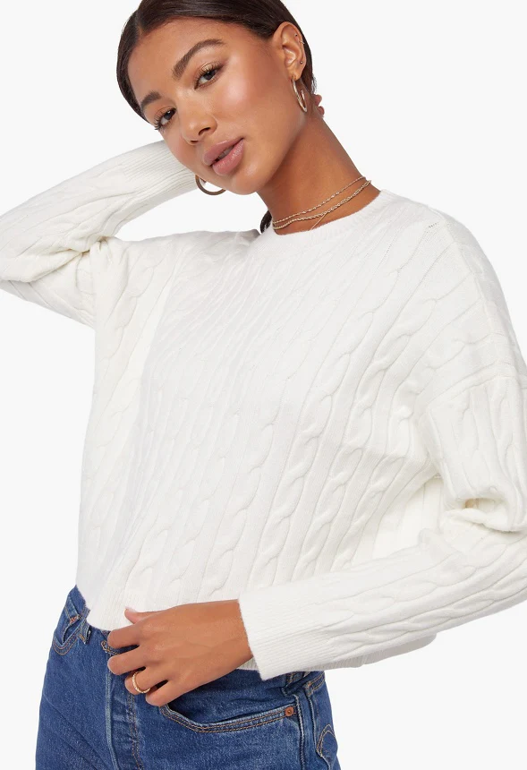 Crewneck Lounge Cable Sweater - Image 4