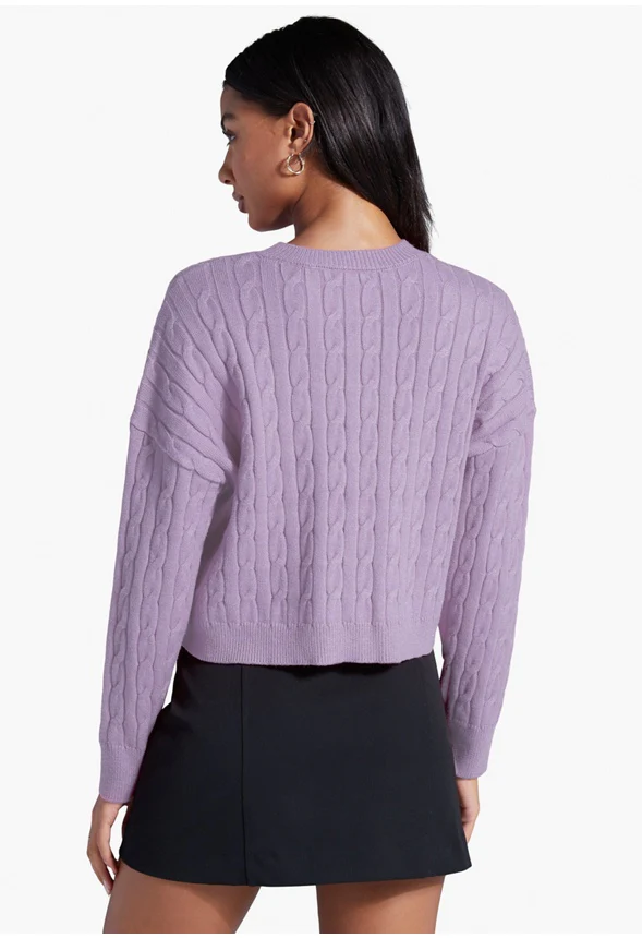 Crewneck Lounge Cable Sweater - Image 2