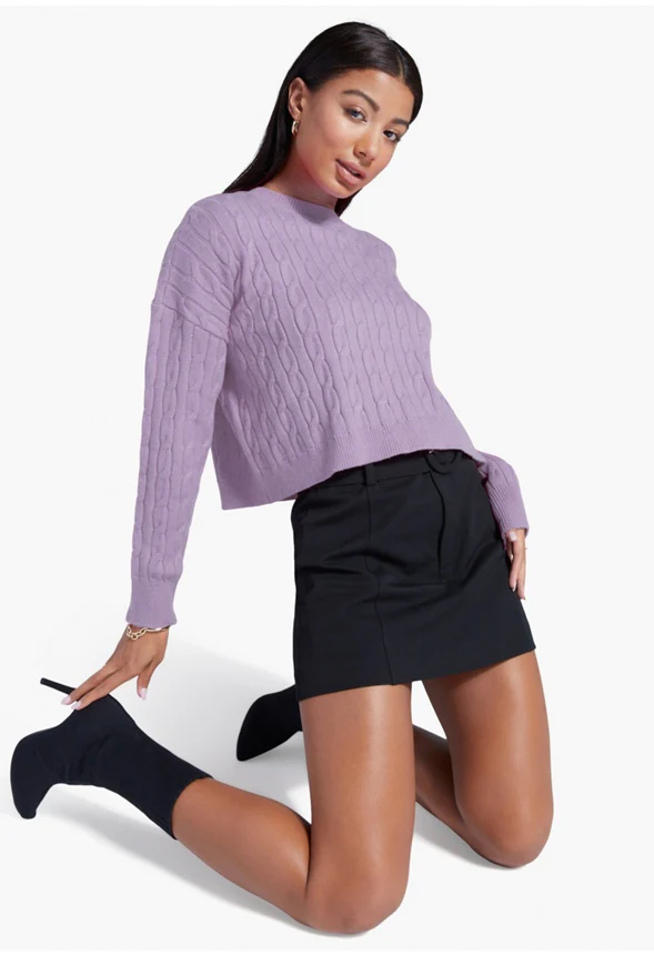 Crewneck Lounge Cable Sweater - Image 3