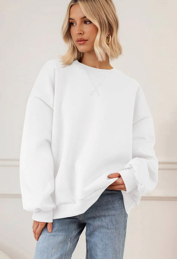 Crewneck Pullover Sweater Top - Image 3