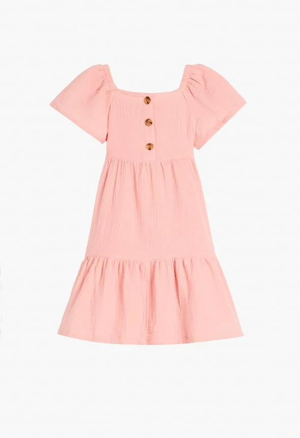Crinkle Knit Henley Dress - Image 3
