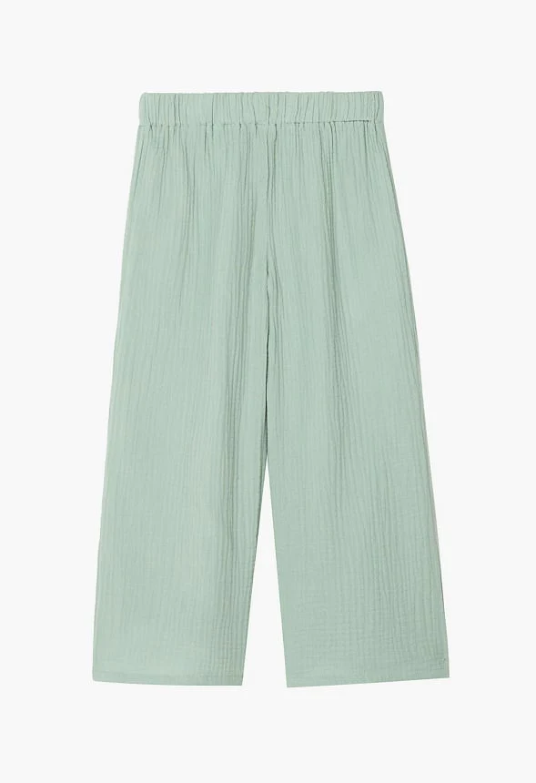 Crinkle Knit Wide Leg Pants - Image 2