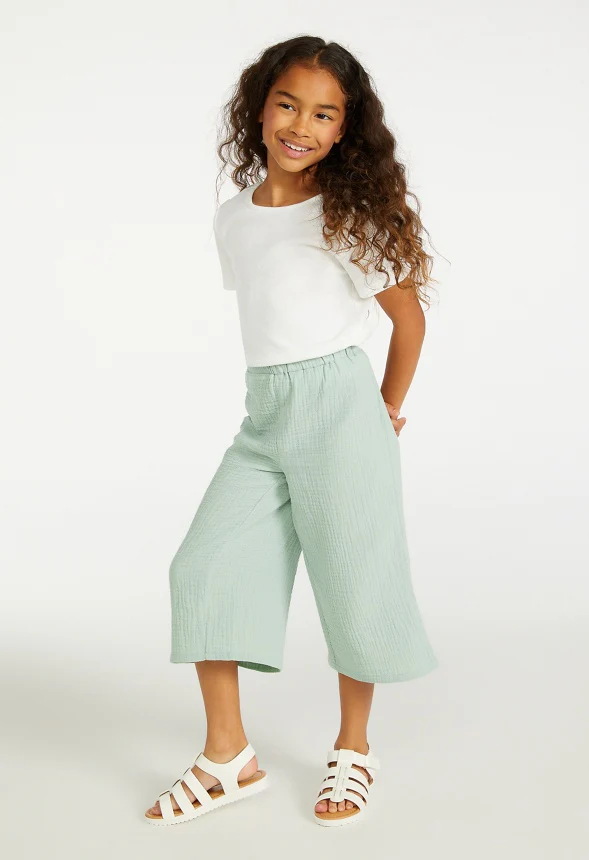 Crinkle Knit Wide Leg Pants - Image 3