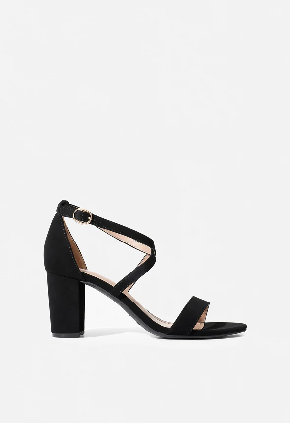 Criss Cross Chunky Heel Ankle Strap Sandal - Image 2