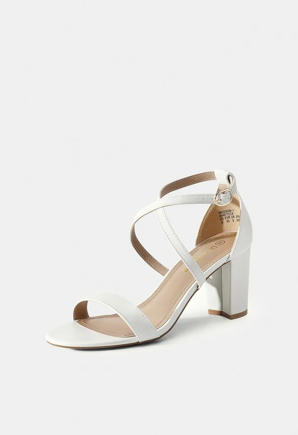 Criss Cross Chunky Heel Ankle Strap Sandal - Image 2
