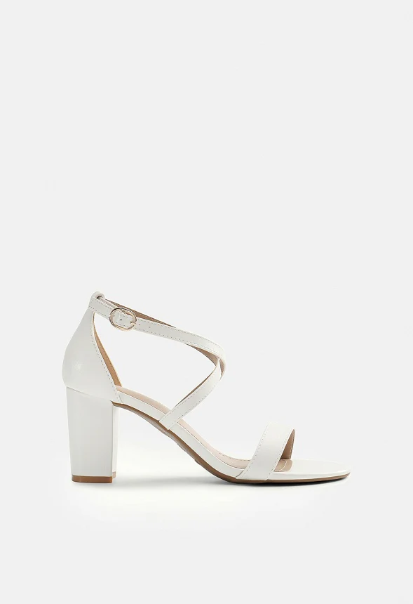 Criss Cross Chunky Heel Ankle Strap Sandal - Image 3
