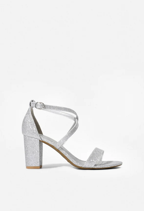 Criss Cross Chunky Heel Ankle Strap Sandal - Image 2